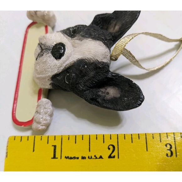 3D Boston Terrier Dog Ornament Name Tag Christmas Tree Holiday New Personalize - Picture 4 of 5